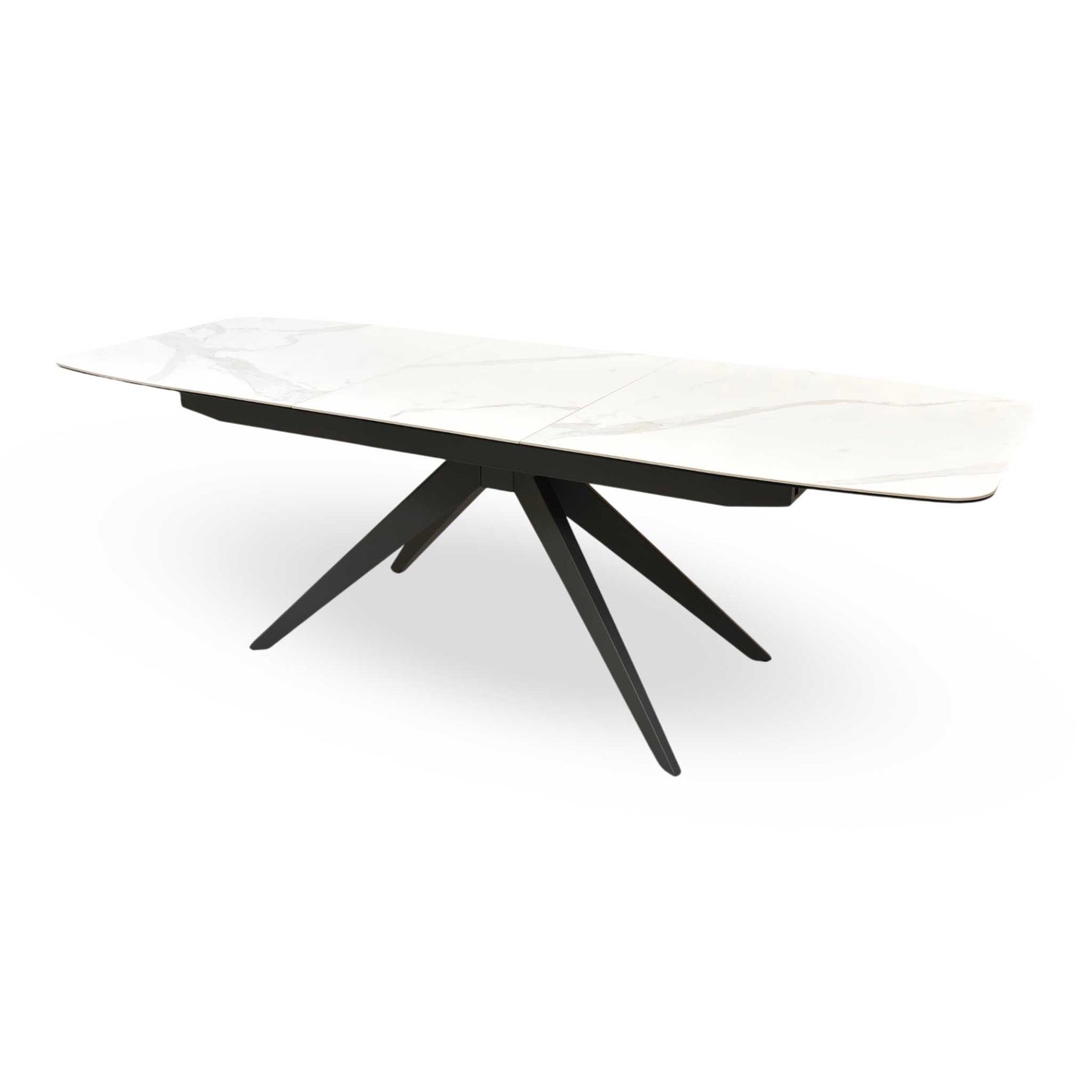 'Carrera' 180cm Pop Up Extending White Ceramic Dining Table Furniture Village