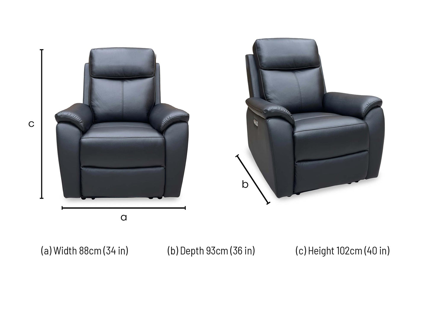 'Kingsmere' Black Leather Power Recliner Chair Very.com