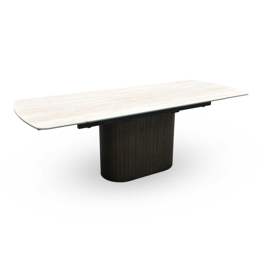 'Tiber' Ceramic Top Draw Leaf Extending Dining Table
