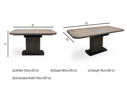 'Jai' Dark Oak Small Extending Dining Table Furniture Village