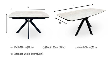 ‘Quattro’ Ceramic Top Extending Draw Leaf Table