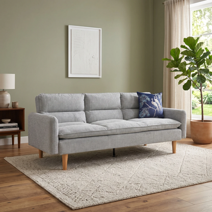 'Cosy' Rest Chenille Effect Light Grey Sofa Bed Direct From Manufacturer