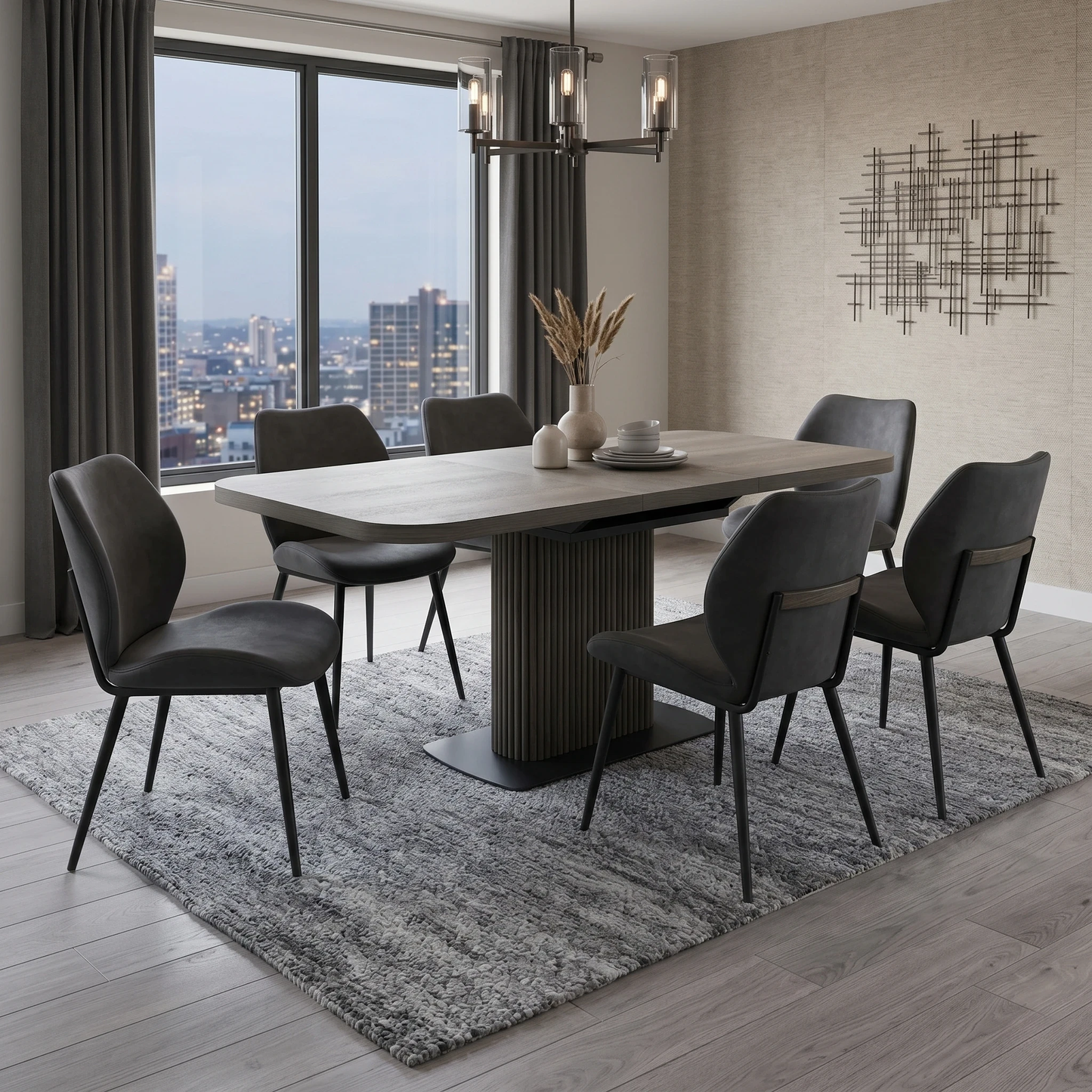 'Jai' Dark Oak Small Extending Dining Table Furniture Village