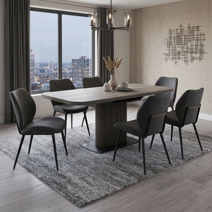 'Jai' Dark Oak Small Extending Dining Table Furniture Village