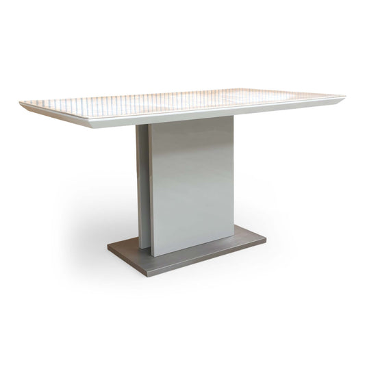 'Grigio' Glossy Marble-Effect Fixed Dining Table