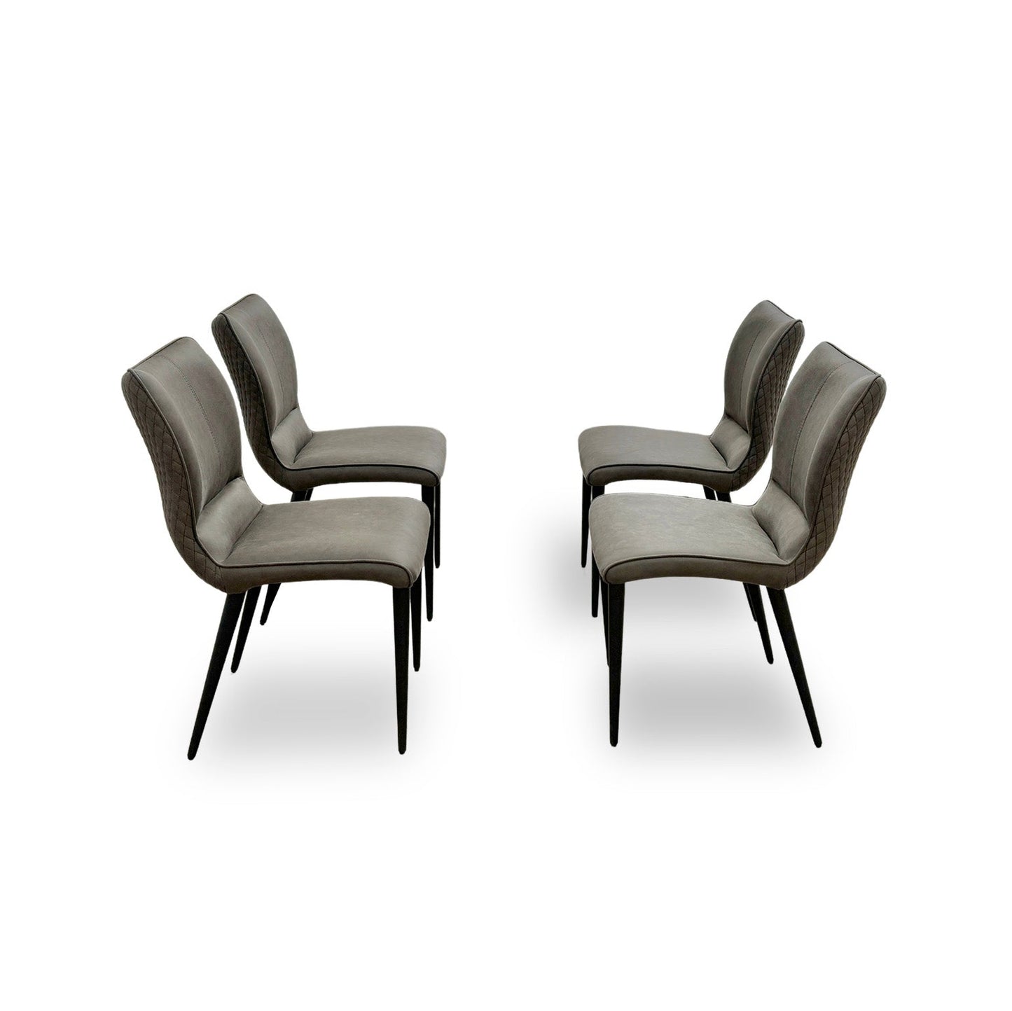 Side perspective of the Murcia dining chair highlighting the ergonomic curved backrest and slim silhouette.