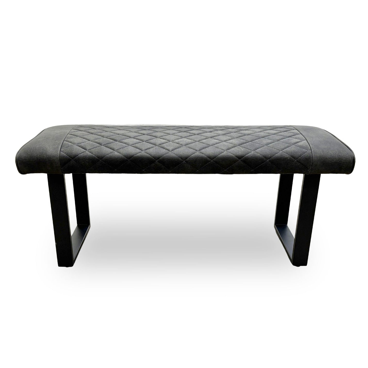 'Warrior' Charcoal Grey Fabric Standard Dining Bench