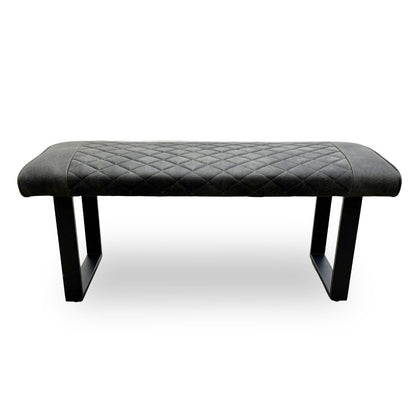 'Warrior' Charcoal Grey Fabric Standard Dining Bench