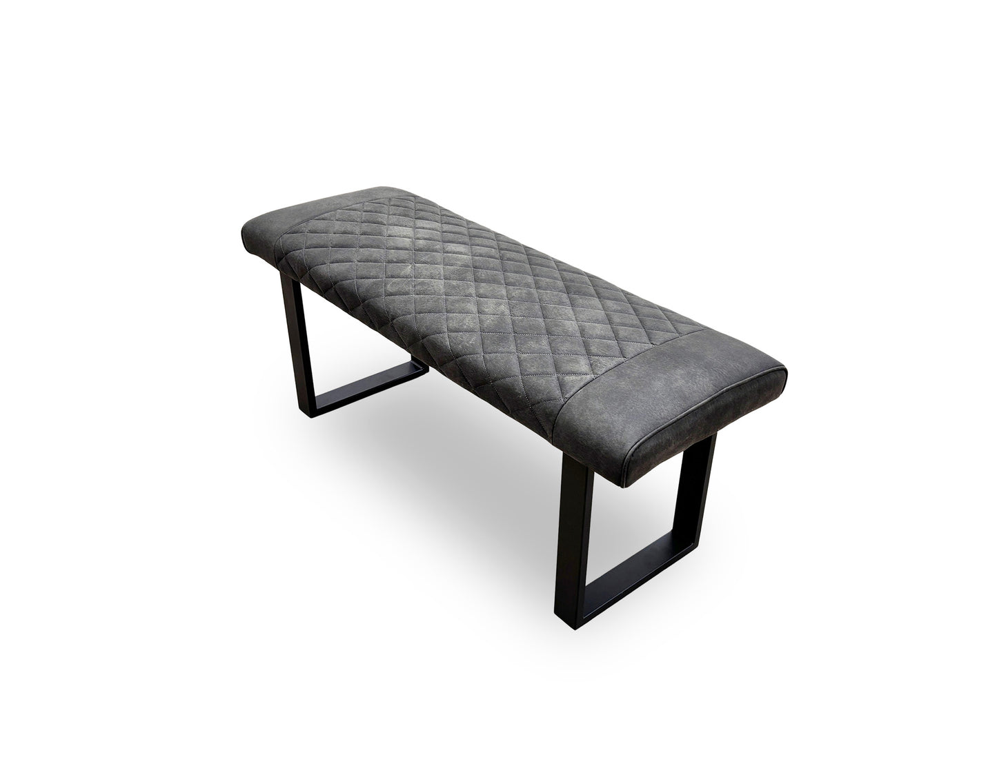 'Warrior' Charcoal Grey Fabric Standard Dining Bench