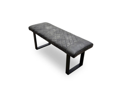 'Warrior' Charcoal Grey Fabric Standard Dining Bench