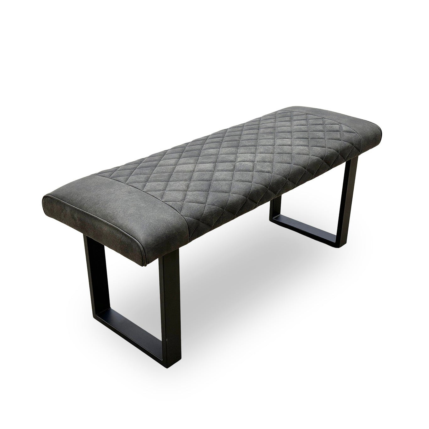 'Warrior' Charcoal Grey Fabric Standard Dining Bench