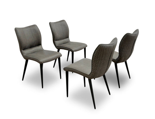 'Murcia' Antiqued Grey Fabric Dining Chair - Set of 4