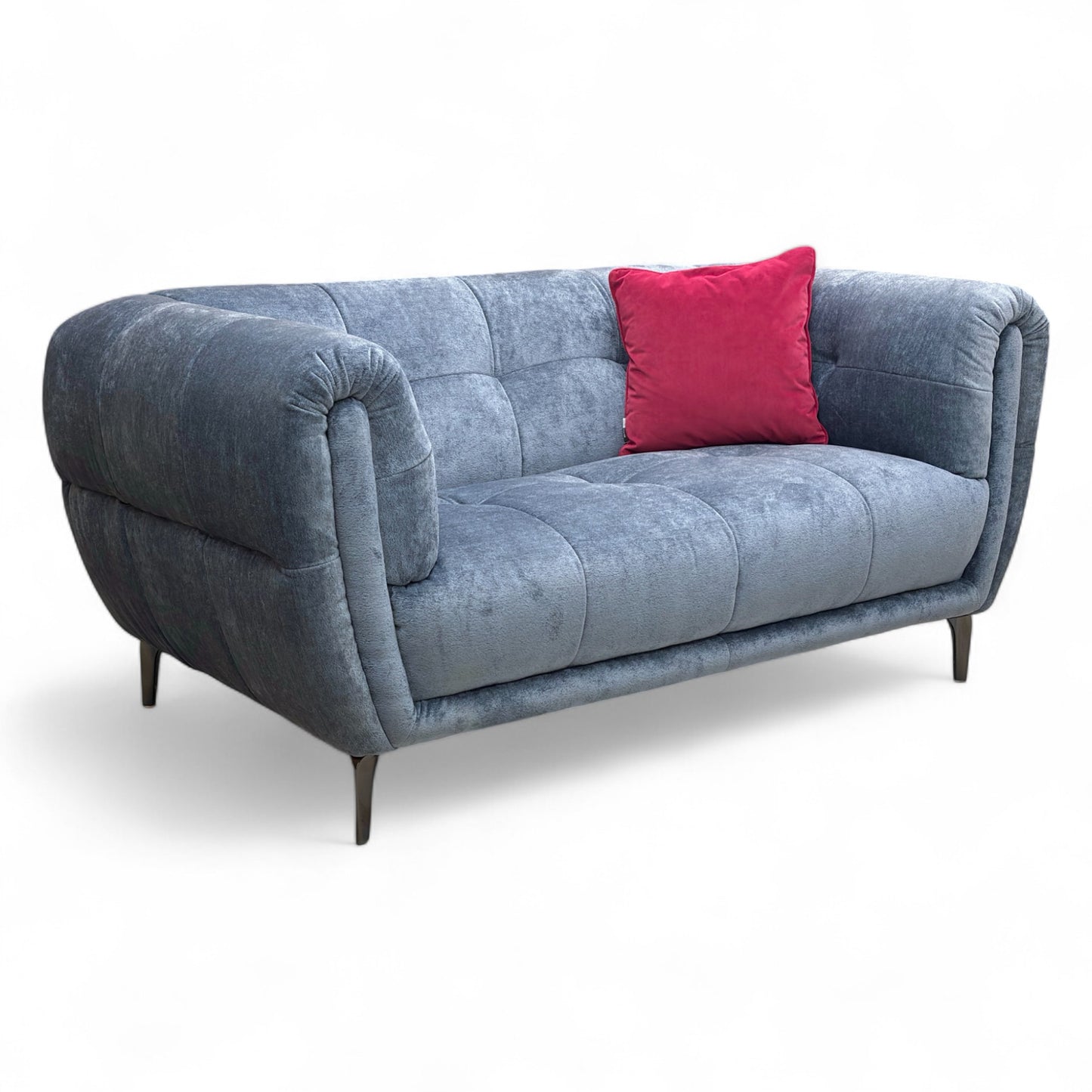 'Sienna' Hudson Ocean Blue Fabric 2 Seater Sofa