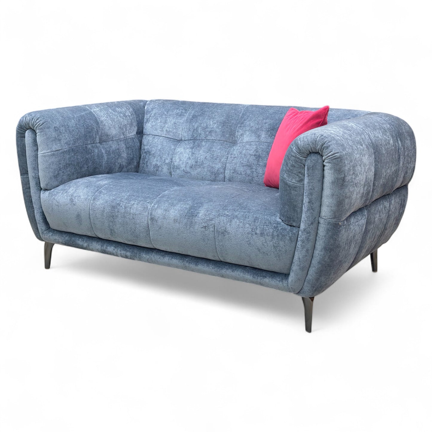 'Sienna' Hudson Ocean Blue Fabric 2 Seater Sofa