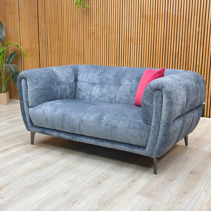 'Sienna' Hudson Ocean Blue Fabric 2 Seater Sofa