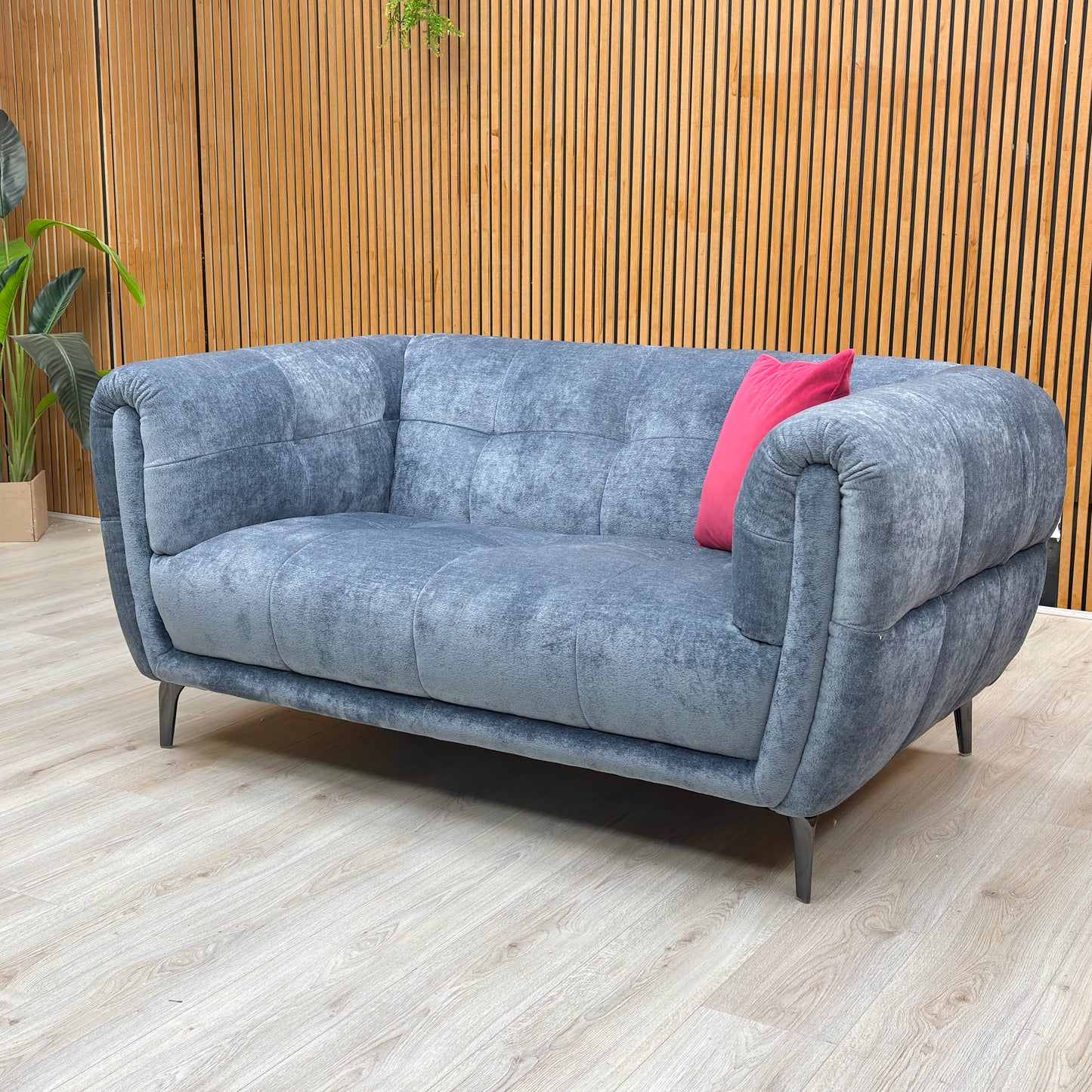 'Sienna' Hudson Ocean Blue Fabric 3 + 2 Seater Sofa Set