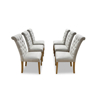 Furnitureland ‘Hamilton’ Taupe Fabric Dining Chairs - Set of 6