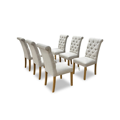 Furnitureland ‘Hamilton’ Taupe Fabric Dining Chairs - Set of 6