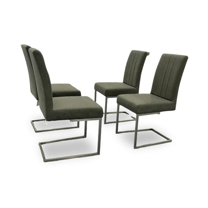 'Grigio' Grey Upholstery Set of 4 Dining Chairs