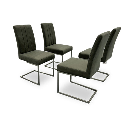 'Grigio' Grey Upholstery Set of 4 Dining Chairs