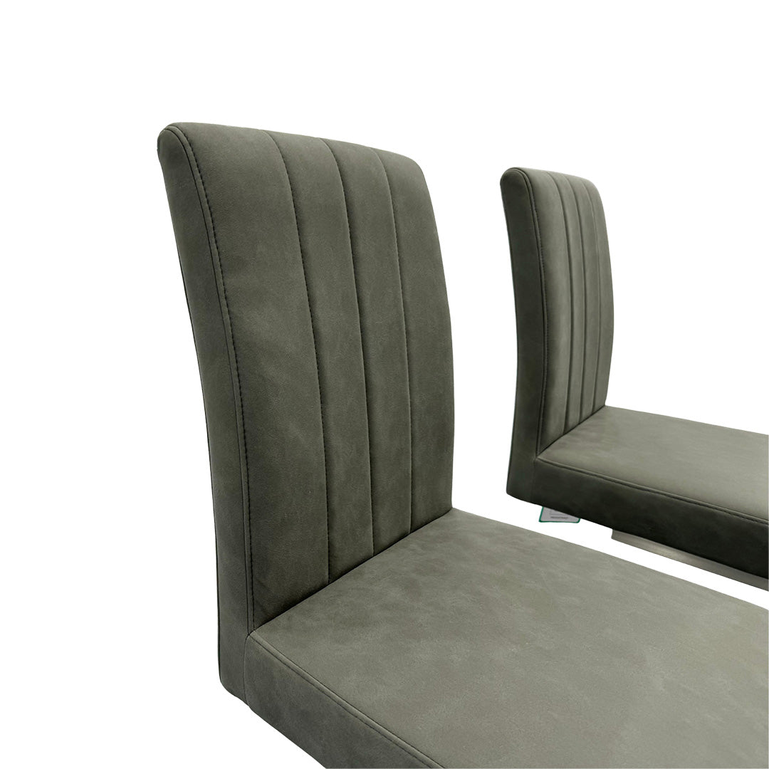 'Grigio' Grey Upholstery Set of 4 Dining Chairs