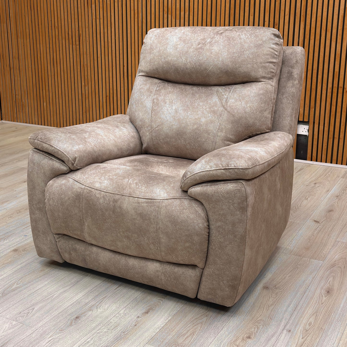 'Sloane' Marble Charcoal Grey Velvet Power Recliner Chair