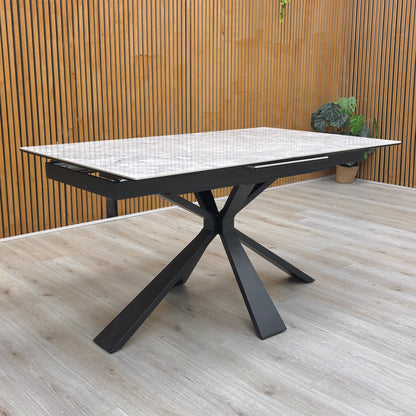 'Crete' Ceramic Top Small Extending Dining Table