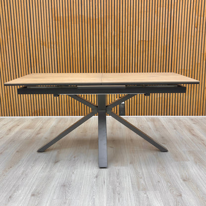 'Earth' Solid Oak 160cm Pop-Up Extending Dining Table
