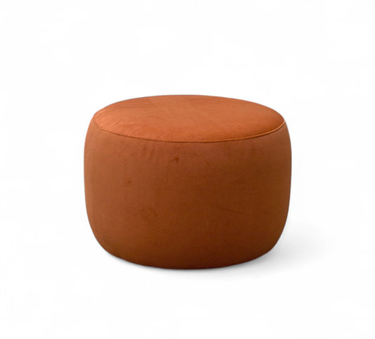 'Ezra' Rust Orange Round Footstool