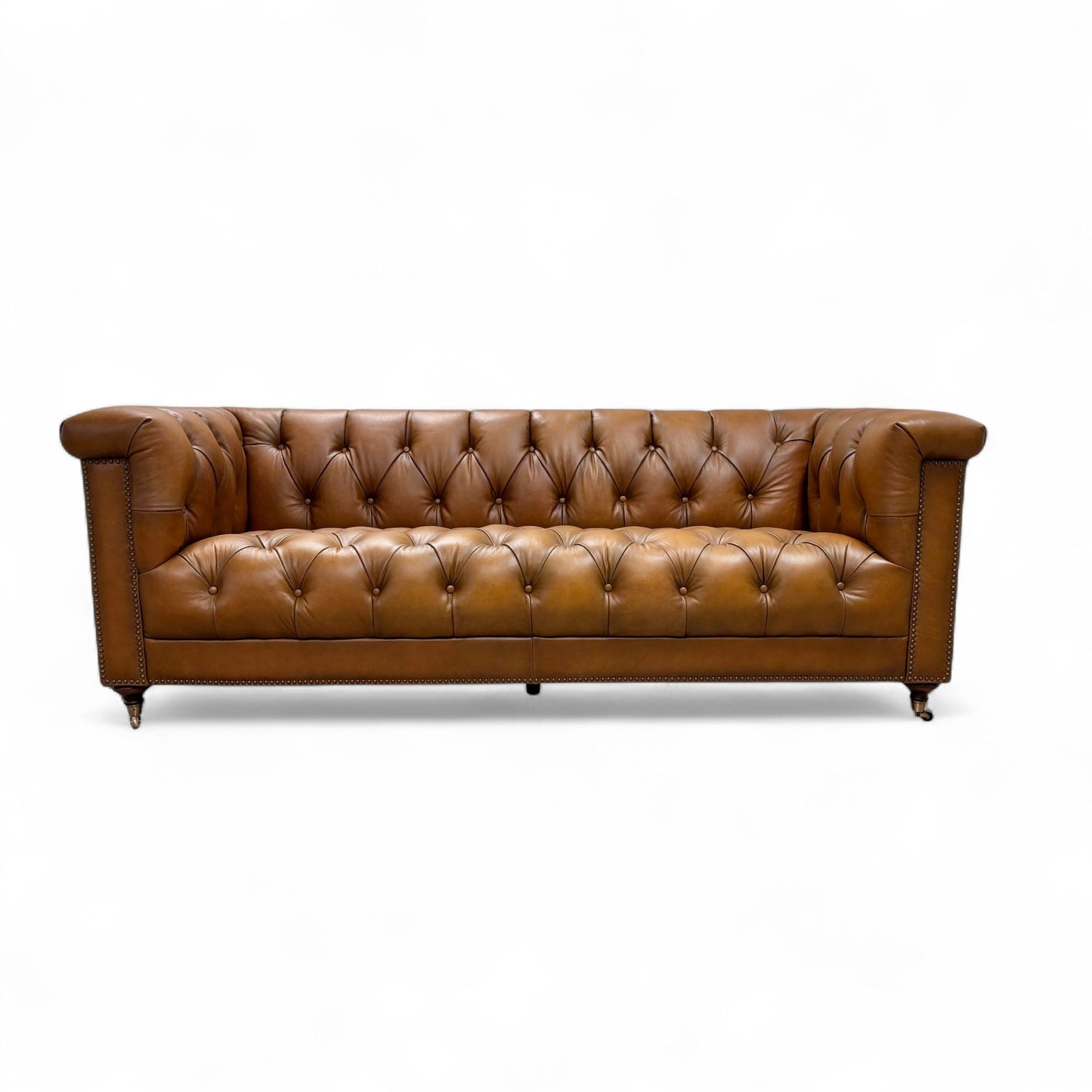 At The Helm 'Wallace' Inca X3y1-1957ls 4 Seater Leather Chesterfield Sofa with USB-C