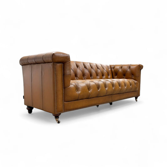 At The Helm 'Wallace' Inca X3y1-1957ls 4 Seater Leather Chesterfield Sofa with USB-C