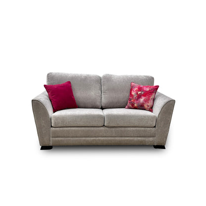 'Poppy' Silver Chenille Fabric Large 2 Seater Sofa Bed