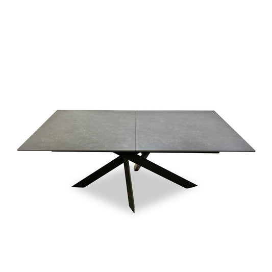 'Warrior' Grey Sintered Stone Extending Dining Table