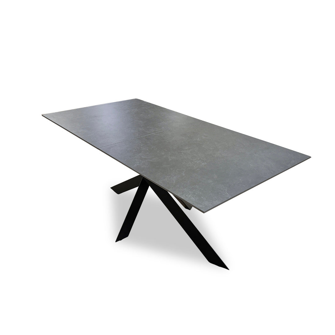 'Warrior' Grey Sintered Stone Extending Dining Table