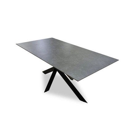 'Warrior' Grey Sintered Stone Extending Dining Table
