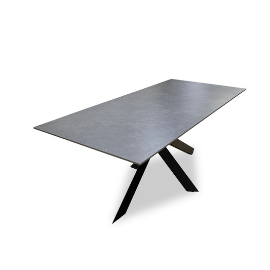 'Warrior' Grey Sintered Stone Extending Dining Table