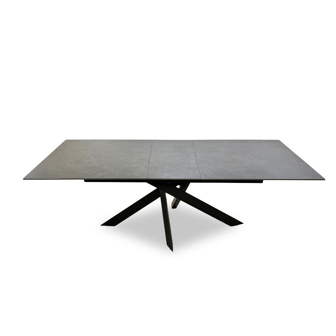 'Warrior' Grey Sintered Stone Extending Dining Table