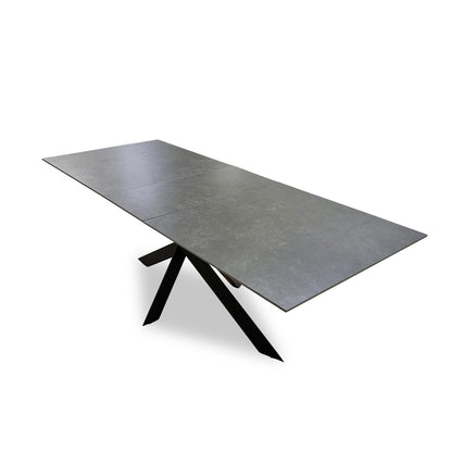 'Warrior' Grey Sintered Stone Extending Dining Table