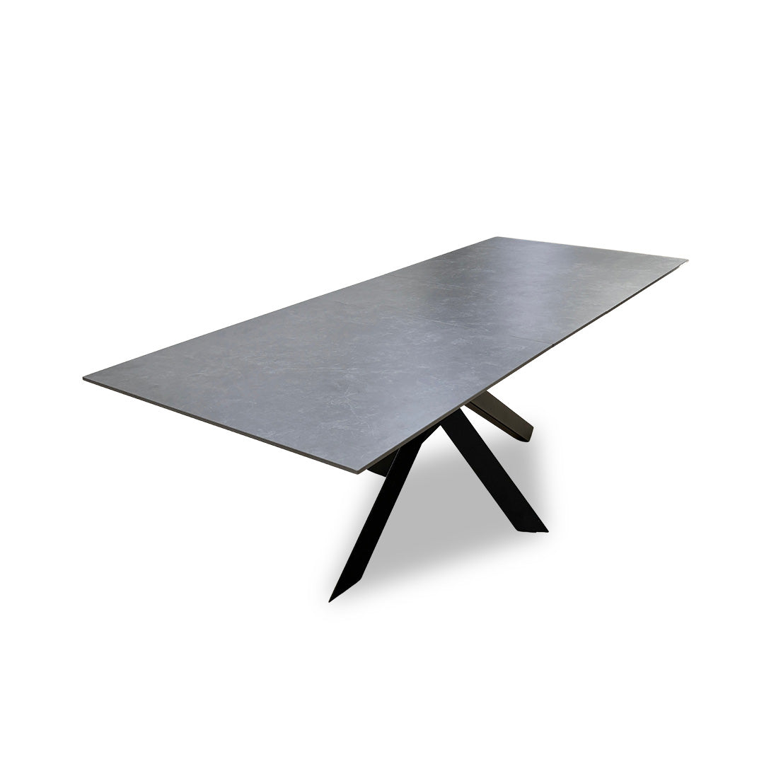 'Warrior' Grey Sintered Stone Extending Dining Table