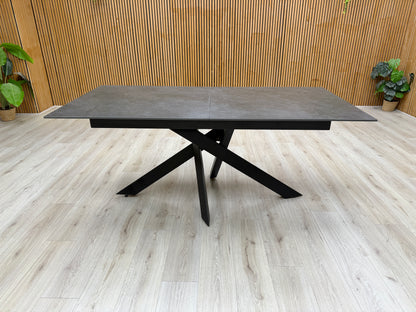 'Warrior' Grey Sintered Stone 180cm Extending Dining Table