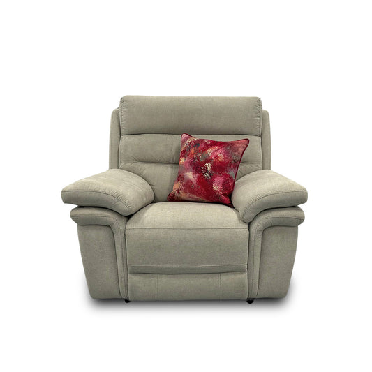 ‘Berlin’ Rosy Light Grey Rs-0102 Fabric Power Recliner Chair