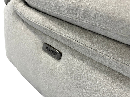 ‘Berlin’ Rosy Light Grey Rs-0102 Fabric Power Recliner Chair