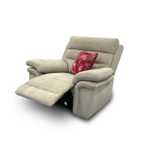 ‘Berlin’ Rosy Light Grey Rs-0102 Fabric Power Recliner Chair