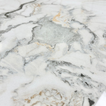 Avorio_ Marble Effect Ceramic Top 130cm Pop-Up Extending Dining Table