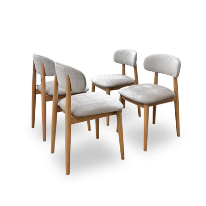 'Stockholm' Light Oak Set of 4 Wooden Dining Chairs