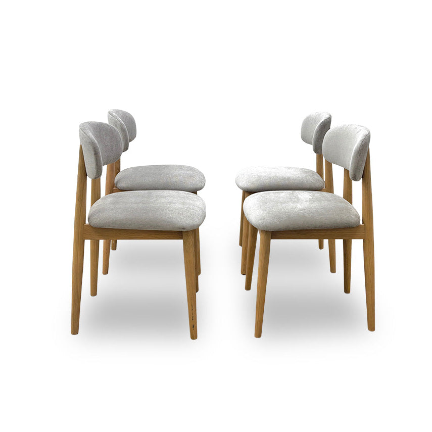 'Stockholm' Light Oak Set of 4 Wooden Dining Chairs