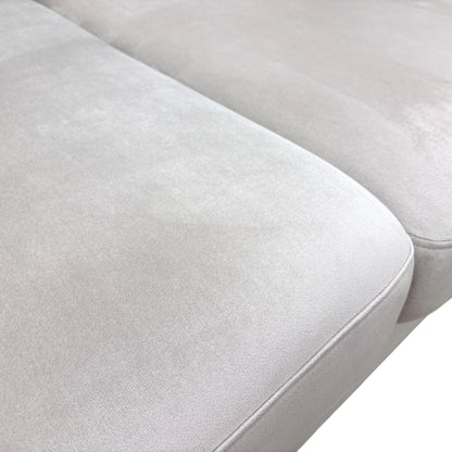 'Plush' Stone Sensual Velvet Formal Back 4 Seater Sofa