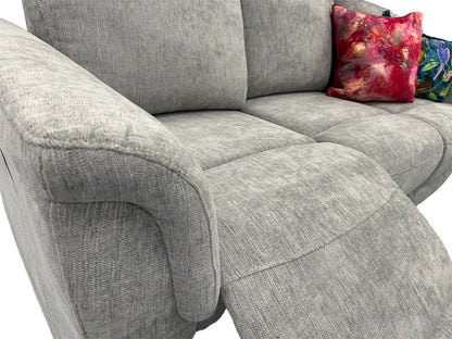 'Maude' Grey Tight Weave Fabric 3 + 2 Power Recliner Sofa Set