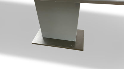 'Grigio' Glossy Marble-effect Fixed Dining Table