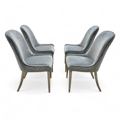 ‘Gabana’ Set of 4 Stone Velvet Dining Chairs